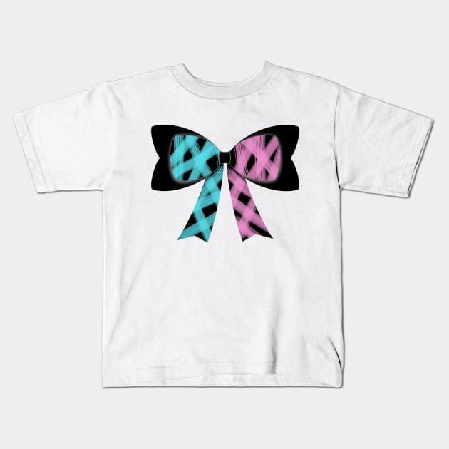 Pink/blue streak bow Kids T-Shirt by tothemoons